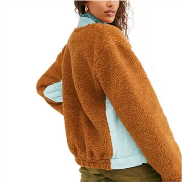 𝑓𝑟𝑒𝑒 𝑝𝑒𝑜𝑝𝑙𝑒 S Rust Rivington Sherpa Faux Shearling Jacket - Picture 10 of 12